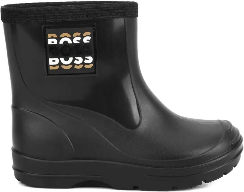 BOSS Kidswear Regenlaarzen met logopatch Zwart
