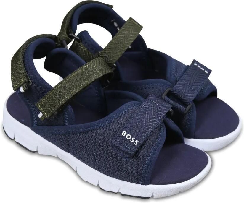 BOSS Kidswear Sandalen met colourblocking Blauw