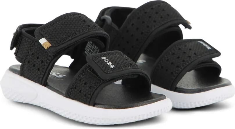 BOSS Kidswear Sandalen met logobandje Zwart