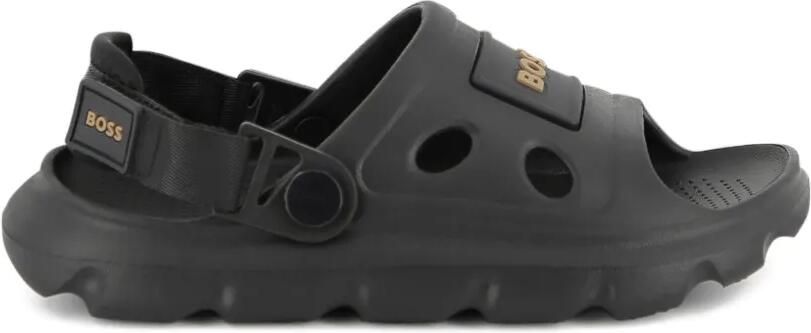 BOSS Kidswear Sandalen met logoplakkaat Zwart - Foto 5