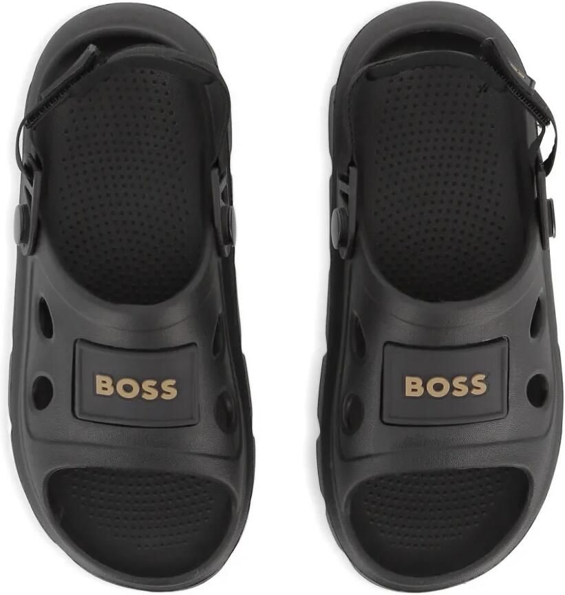 BOSS Kidswear Sandalen met logoplakkaat Zwart - Foto 2
