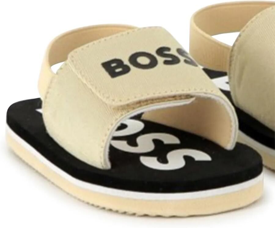 BOSS Kidswear Sandalen met logoprint Beige - Foto 2