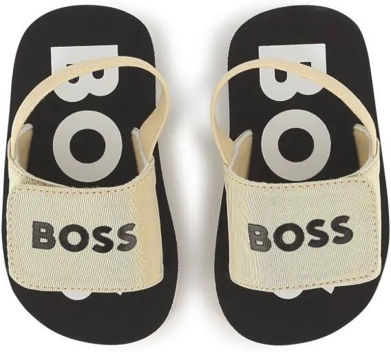 BOSS Kidswear Sandalen met logoprint Beige - Foto 3