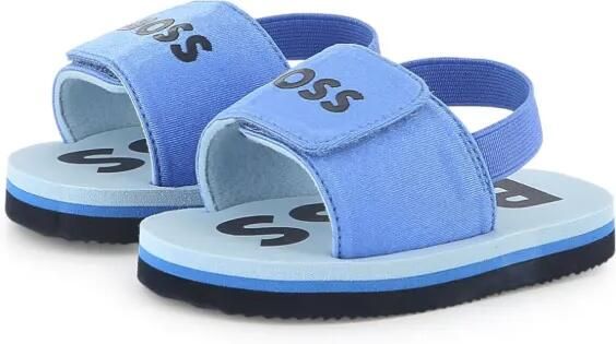 BOSS Kidswear Sandalen met logoprint Blauw - Foto 5