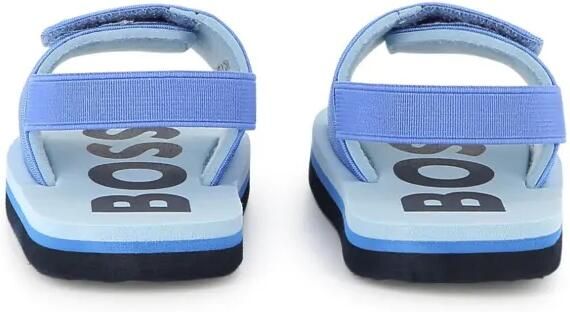 BOSS Kidswear Sandalen met logoprint Blauw - Foto 4
