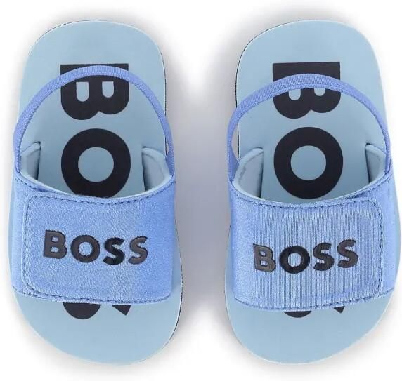 BOSS Kidswear Sandalen met logoprint Blauw - Foto 3