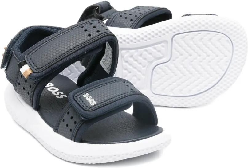 BOSS Kidswear Sandalen met logoprint Blauw - Foto 3