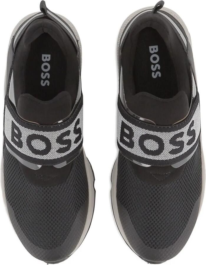 BOSS Kidswear Slip-on sneakers met mesh vlak Zwart - Foto 2