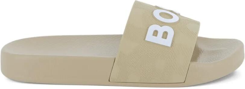 BOSS Kidswear Slippers met logodetail Beige - Foto 5