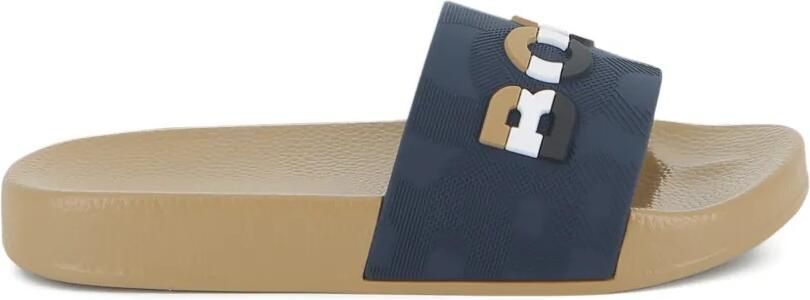 BOSS Kidswear Slippers met logodetail Blauw - Foto 5