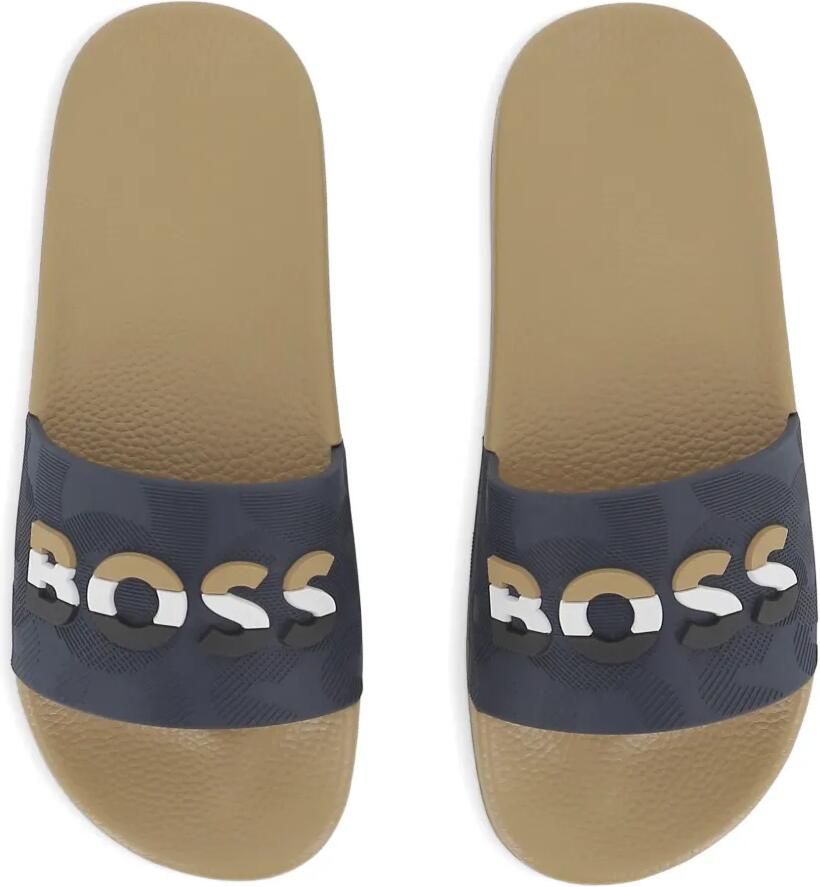 BOSS Kidswear Slippers met logodetail Blauw - Foto 2