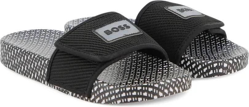 BOSS Kidswear Slippers met patroon Wit