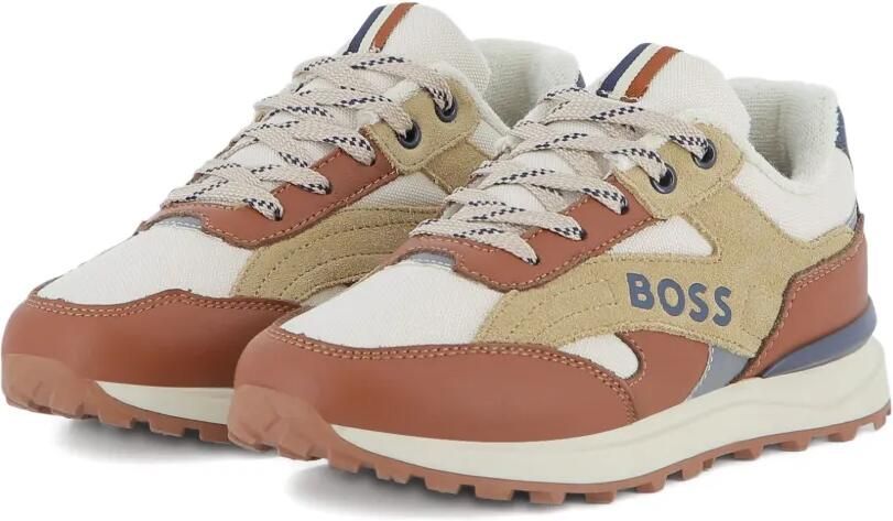 BOSS Kidswear Sneakers met colourblocking Bruin - Foto 4