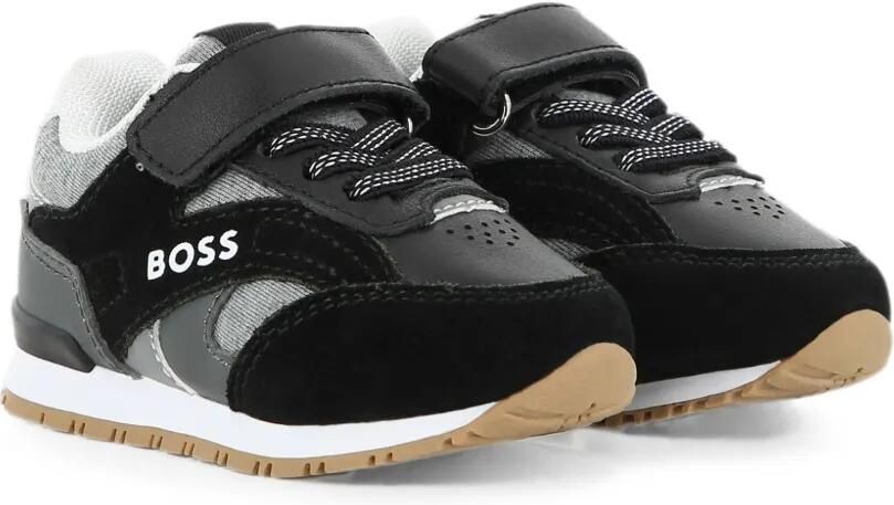 BOSS Kidswear Sneakers met klittenband Zwart