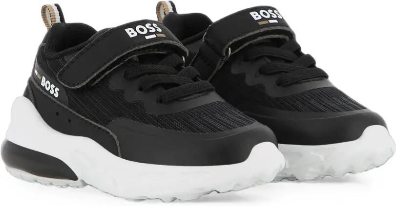 BOSS Kidswear Sneakers met klittenband Zwart