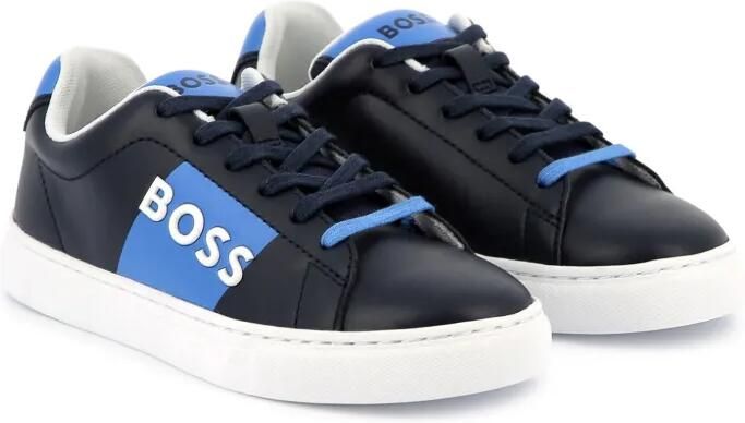 BOSS Kidswear Sneakers met logo-reliëf Blauw