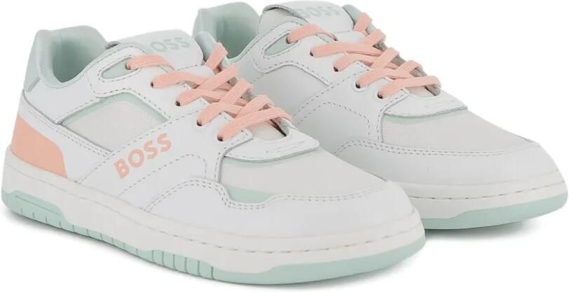 BOSS Kidswear Sneakers met logodetail Wit