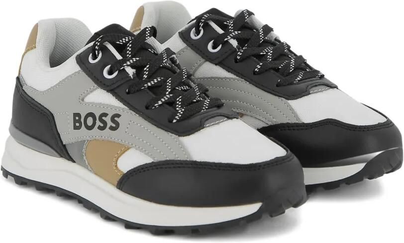BOSS Kidswear Sneakers met logodetail Wit