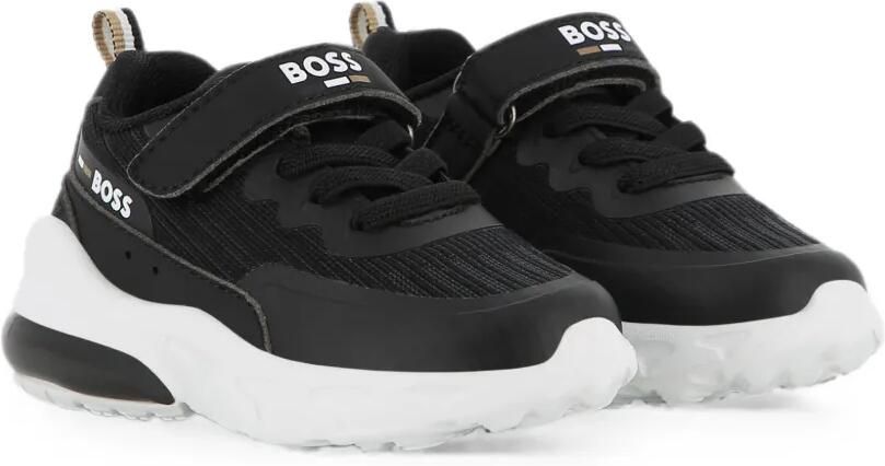 BOSS Kidswear Sneakers met logodetail Zwart