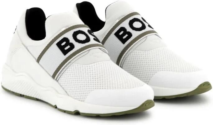 BOSS Kidswear Sneakers met logoprint Wit