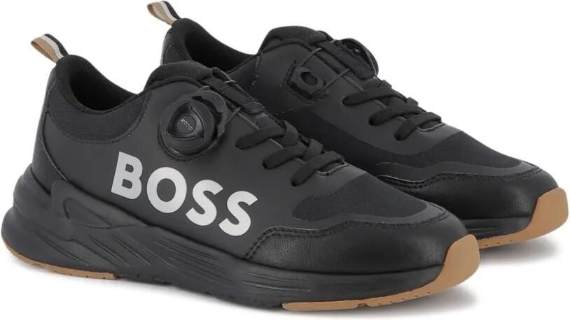 BOSS Kidswear Sneakers met logoprint Zwart