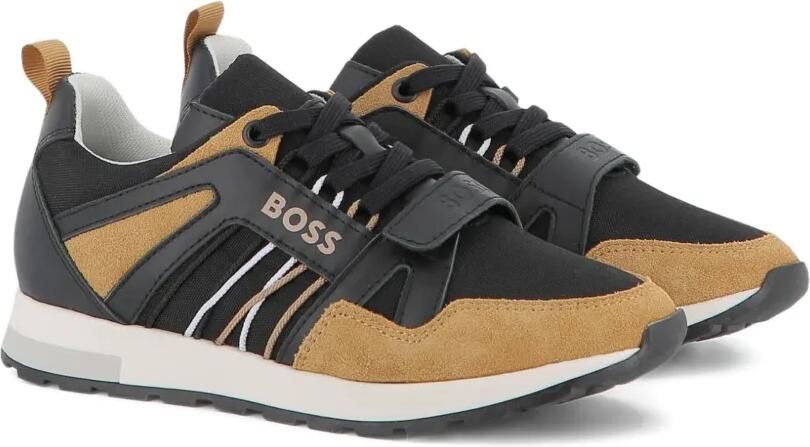 BOSS Kidswear Sneakers met logoprint Zwart