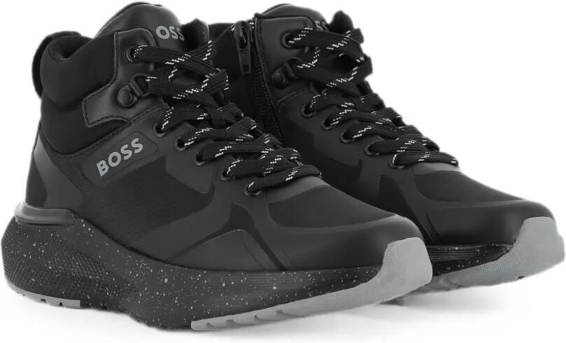 BOSS Kidswear Sneakers met logoprint Zwart