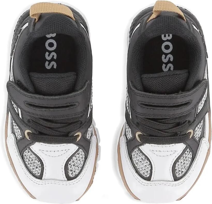 BOSS Kidswear Sneakers met mesh vlakken Zwart