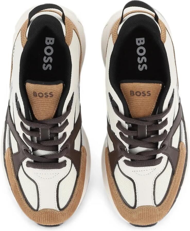 BOSS Kidswear Sneakers met ribfluwelen vlakken Beige - Foto 2