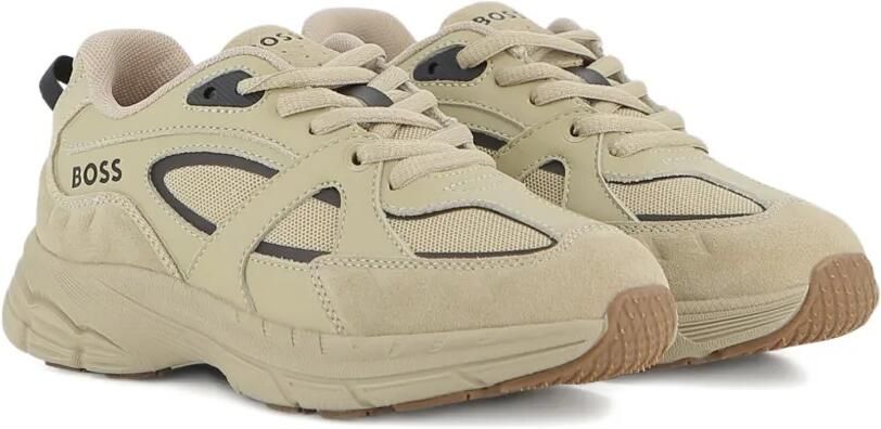 BOSS Kidswear Sneakers met vlakken Beige