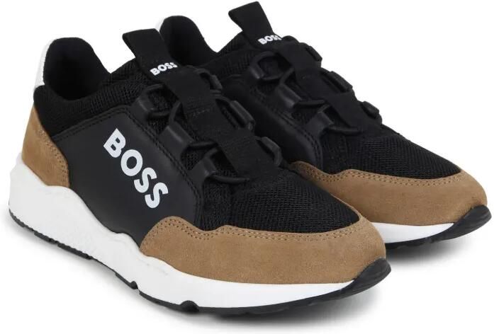 BOSS Kidswear Sneakers met vlakken Zwart