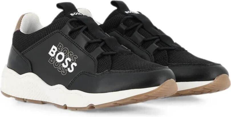 BOSS Kidswear Sneakers met vlakken Zwart