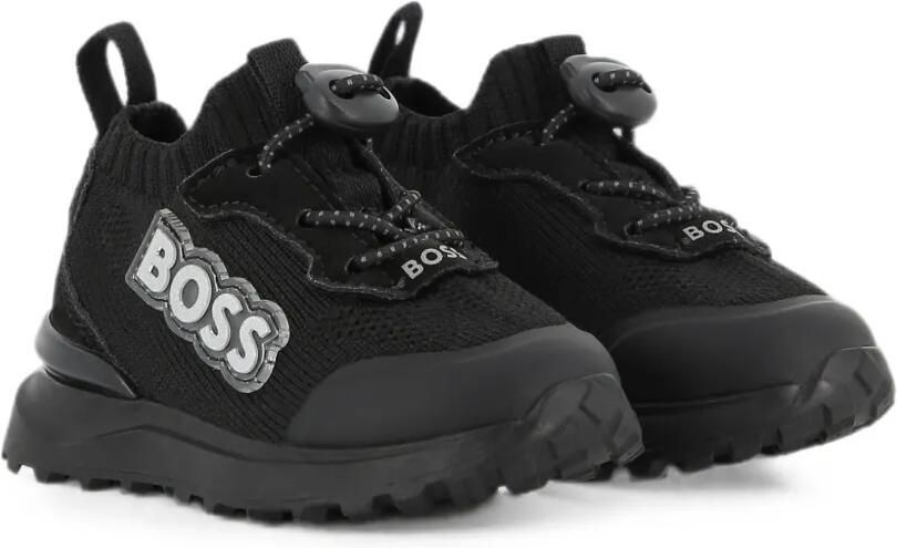BOSS Kidswear Sneakers met vlakken Zwart