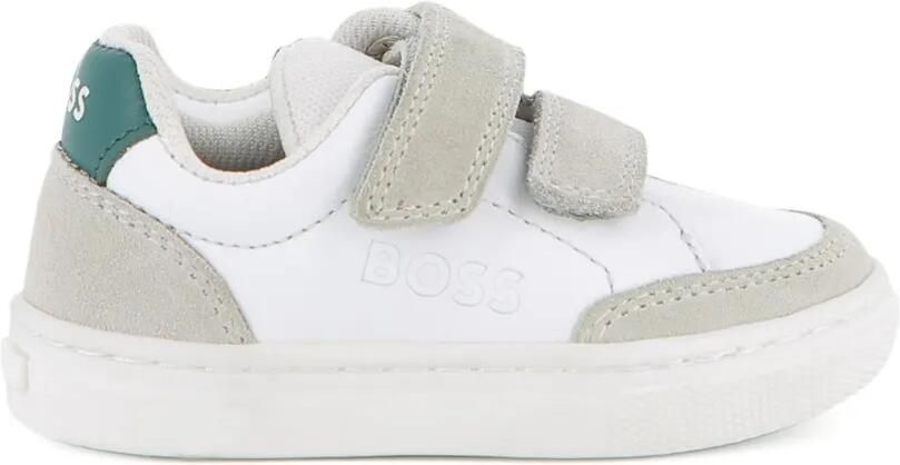 BOSS Kidswear Sneakers van leer en canvas Wit - Foto 4