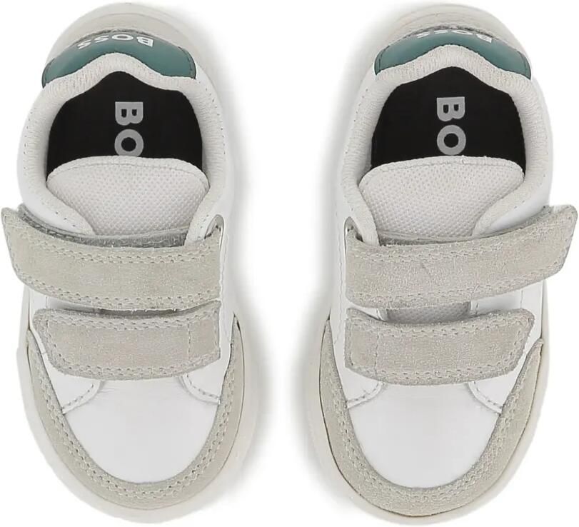 BOSS Kidswear Sneakers van leer en canvas Wit - Foto 2