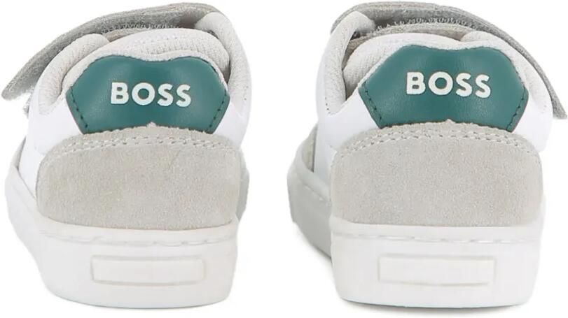 BOSS Kidswear Sneakers van leer en canvas Wit - Foto 3