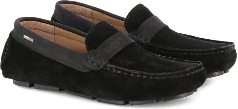 BOSS Kidswear Suède loafers Zwart