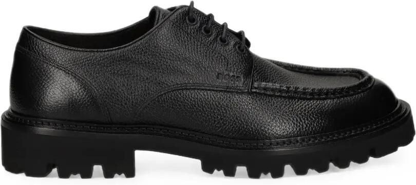 BOSS Leren derby schoenen met chunky zool Zwart
