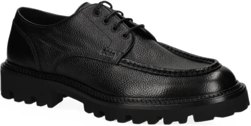 BOSS Leren derby schoenen met chunky zool Zwart - Foto 4