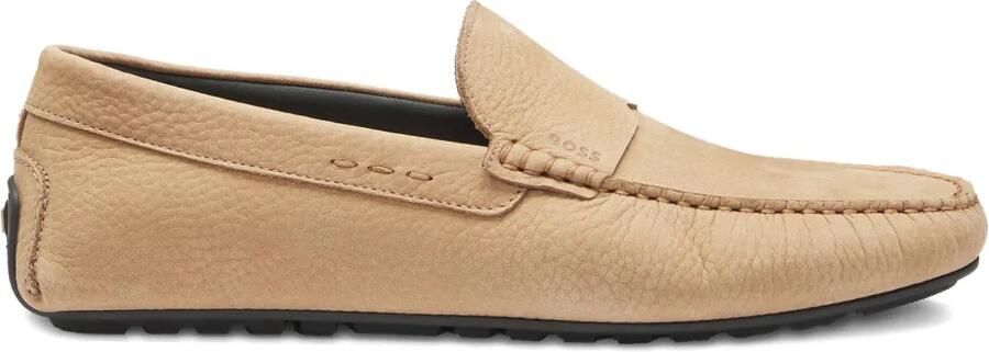 BOSS Leren loafers Beige