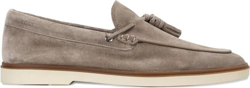BOSS Leren loafers Beige