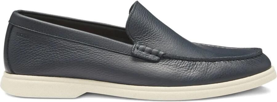 BOSS Leren loafers Blauw