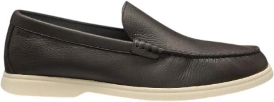 BOSS Leren loafers Bruin