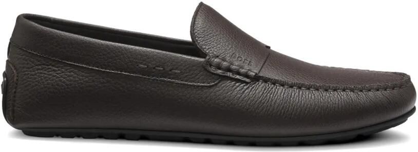 BOSS Leren loafers Bruin