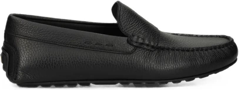 BOSS Leren loafers Zwart