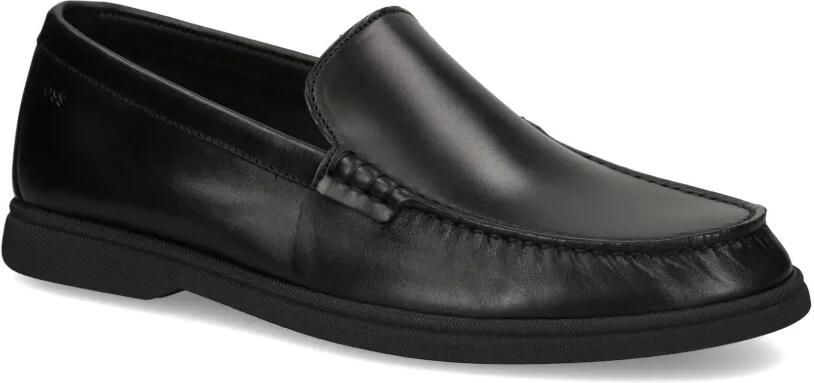 BOSS Leren mocassins met logo-reliëf Zwart - Foto 4