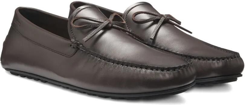 BOSS Leren mocassins met strik Bruin - Foto 5