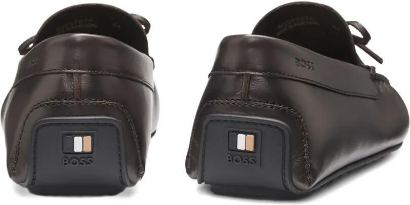 BOSS Leren mocassins met strik Bruin - Foto 4