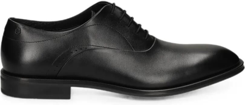 BOSS Leren Oxford schoenen met geperforeerde details Zwart