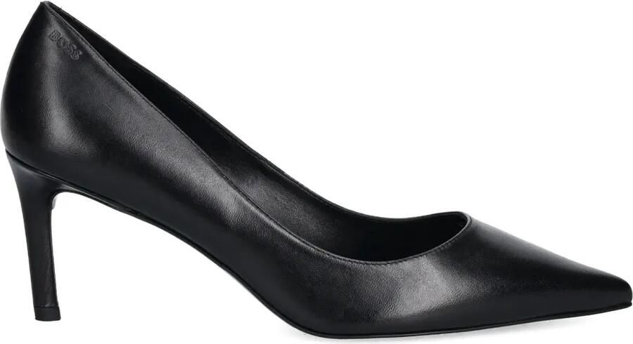 BOSS Leren pumps met puntige neus Zwart